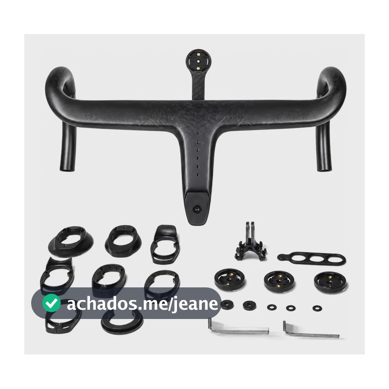 Guidão Toseek Carbono Integrado 38/40x100mm Speed Road Tkr02 Preto