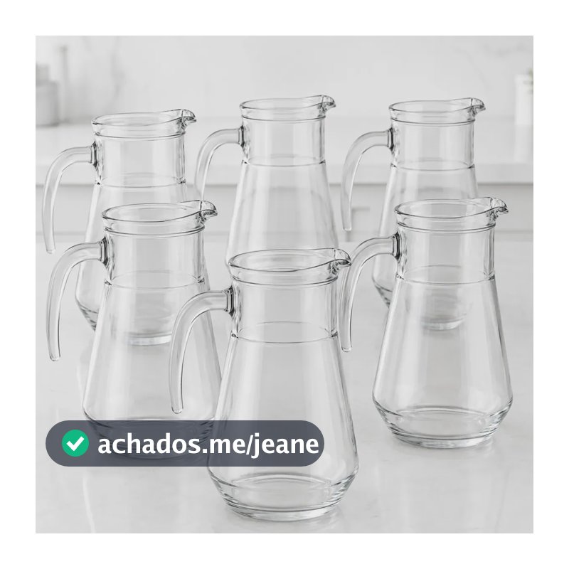 Kit 6 Jarras Bar Vidro Nadir 1,55l Atacado Suco Restaurante