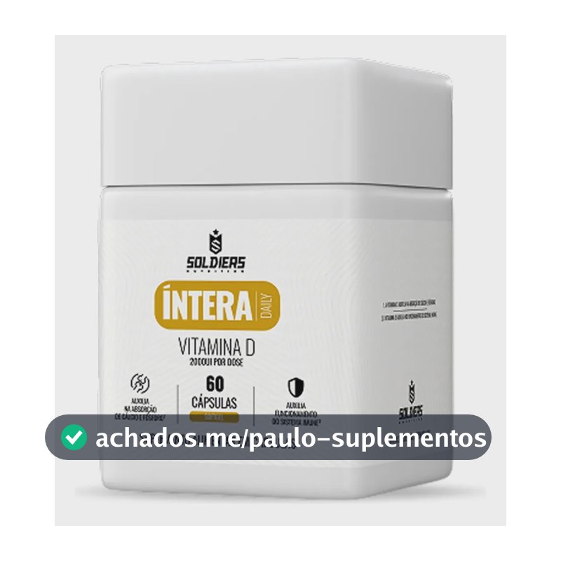 Vitamina D3 60 caps Softgel Íntera Daily 2000UI Imunidade Óssea Saúde Ossos - Soldiers