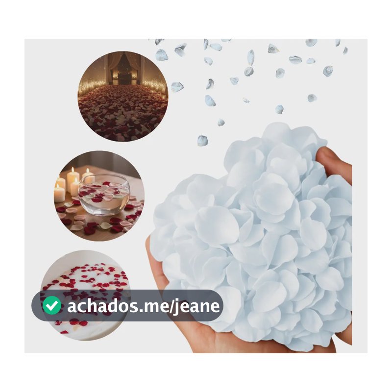 Kit 1000 Pétalas Artificiais Decoração Romantico Casamento Cor Branco Perola