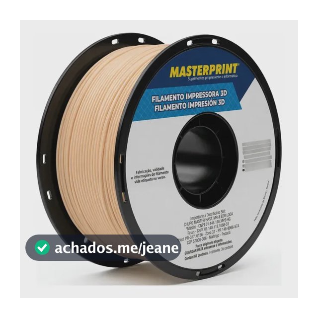 Filamento Impressora 3d Petg Bege Skin Pele 1,75mm 1kg Resistente Master Print Skin Pele Bege