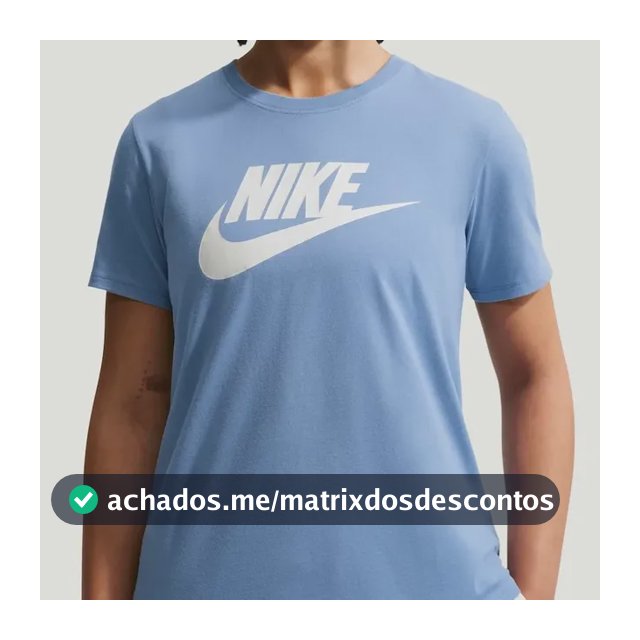 Camiseta Nike Sportswear Essentials Feminina Azul Claro/branco M