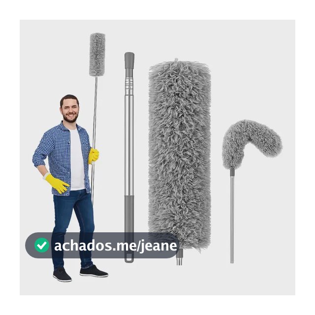 Espanador De Pó Para Limpeza  Microfibra Cabo Extensor 2,80m