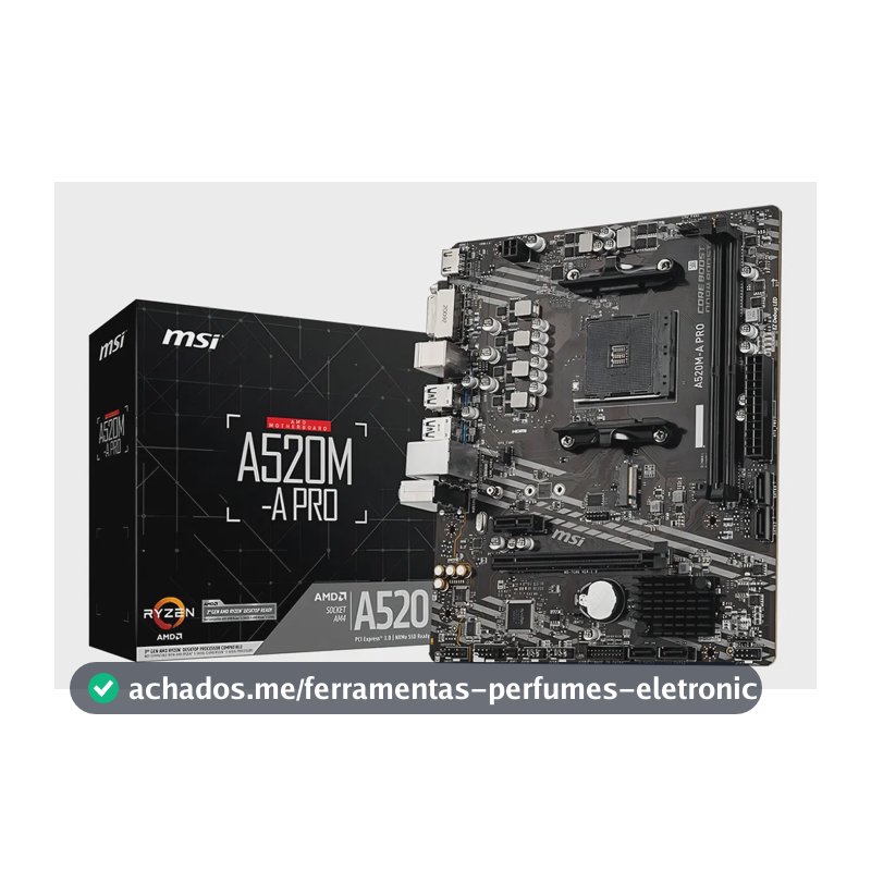 Placa-mãe Msi A520m-a Pro Am4 Matx Ddr4 Hdmi Dvi M.2