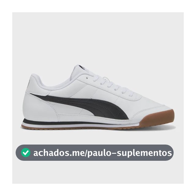 Tênis Masculino E Feminino Turino Ii Puma Puma White-puma Black-cool Light Gray Liso 40 Eu