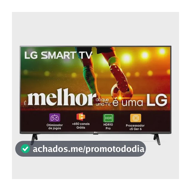 Smart TV LG 43"Full HD, Processador A5 Ger6, AI, Alexa e webOS 23 - 43LR6700PSA