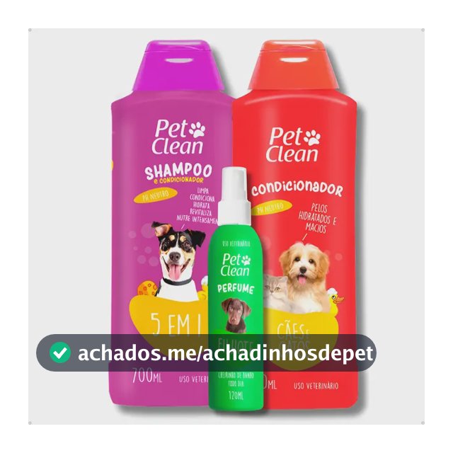 Kit Shampoo 5 Em 1 + Creme Condicionador + Perfume Pet Clean