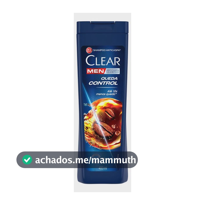 Clear shampoo anticaspa queda control masculino 400ml