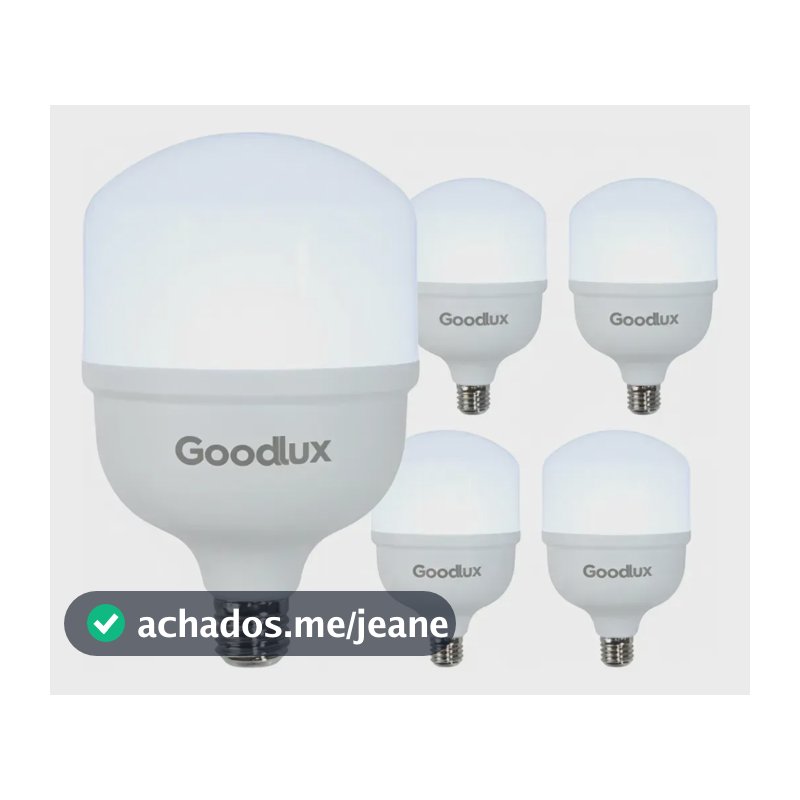 Kit 5 Lampada Led 40w Bulbo 6500k Branco Frio Alta Potência Bivolt 110v 220v Goodlux