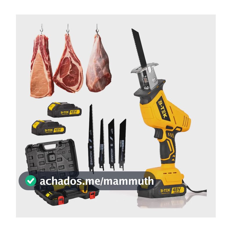 Serra Sabre Bateria 48v Sem Fio Cortar Boi Corta Carne Ossos 1500W Elétrica Profissional Portátil Ferramenta Corte Açougue