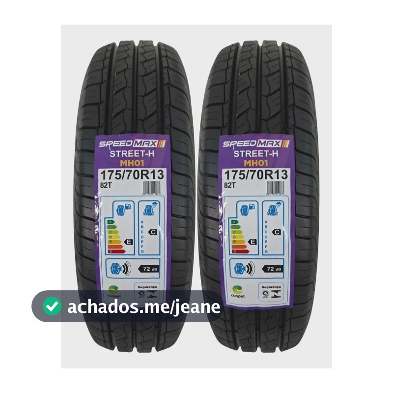 Kit de 2 pneus Speedmax Pneu de Carro MH01 175/70R13 82-475kg T