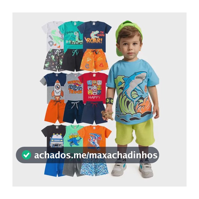 Kit Sortido 10 Peças Roupas Infantil Menino Verão 5 Conjunto