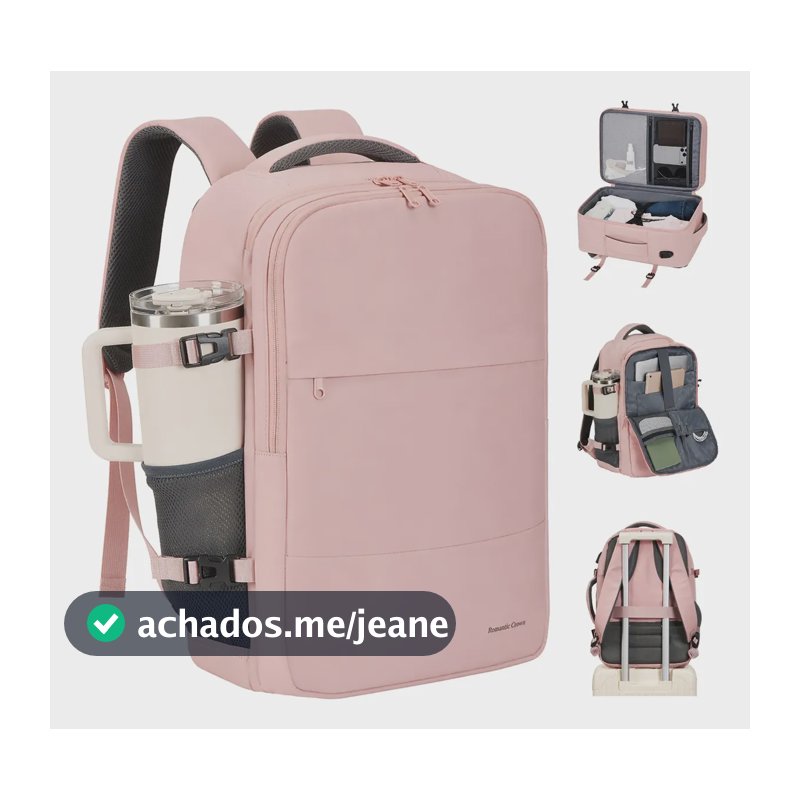 Mochila Notebook Viagem Negócio Separação Seco Úmido Com Usb Rosa Liso
