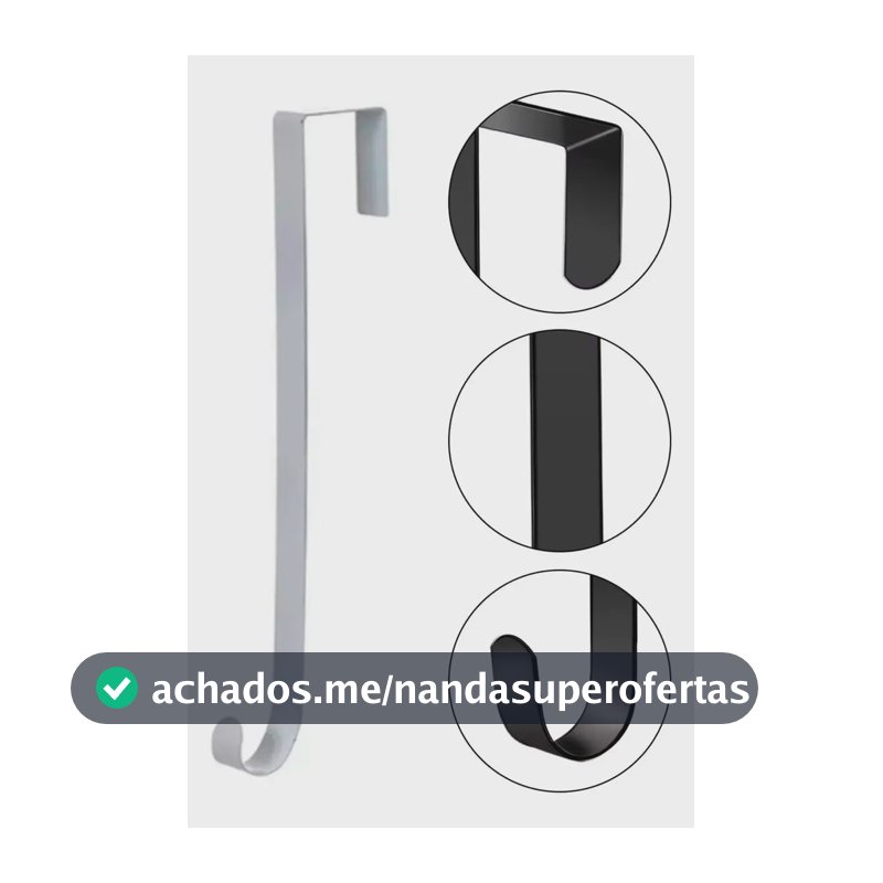 Gancho Suporte de Porta Wincy Metal 35cm Natal Guirlanda Branco