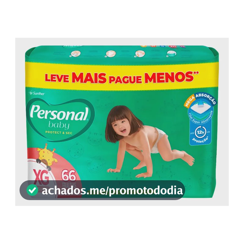 Fralda Personal Protect & Sec XG com 66 Unidades