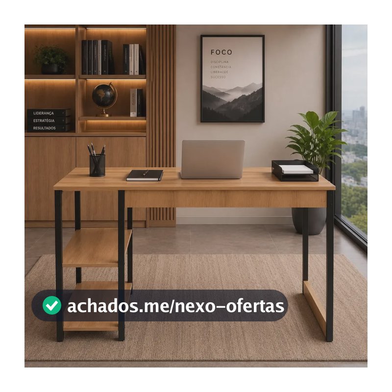 Escrivaninha Mesa Office Estudo Estilo Industrial 1,10m Ajl Lamina Mel
