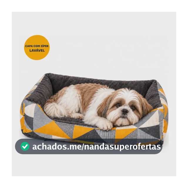 Cama Pet Cachorro Gato Médio 70x50 Lavável Zíper Antifriagem
