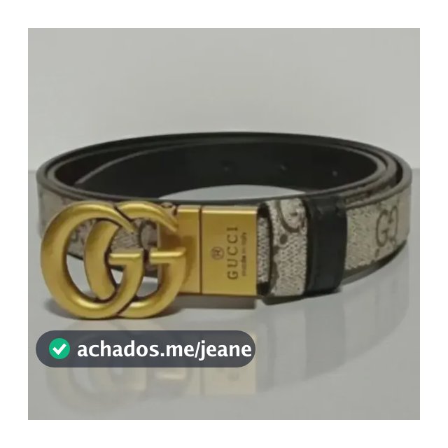 Cinto Couro Gucci Monogram Dupla Face