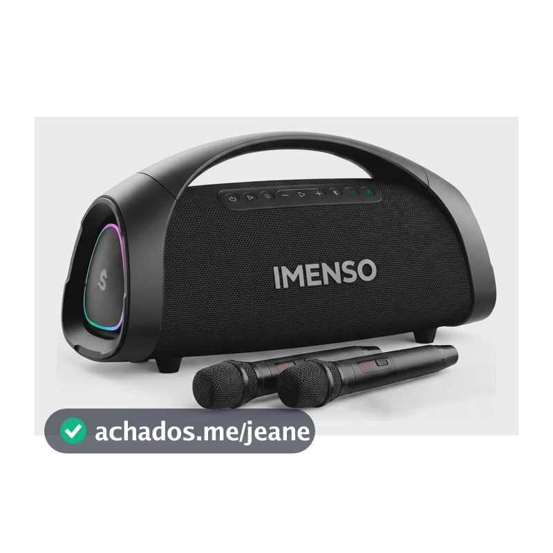 Caixa Bluetooth Com 2 Microfones Imenso