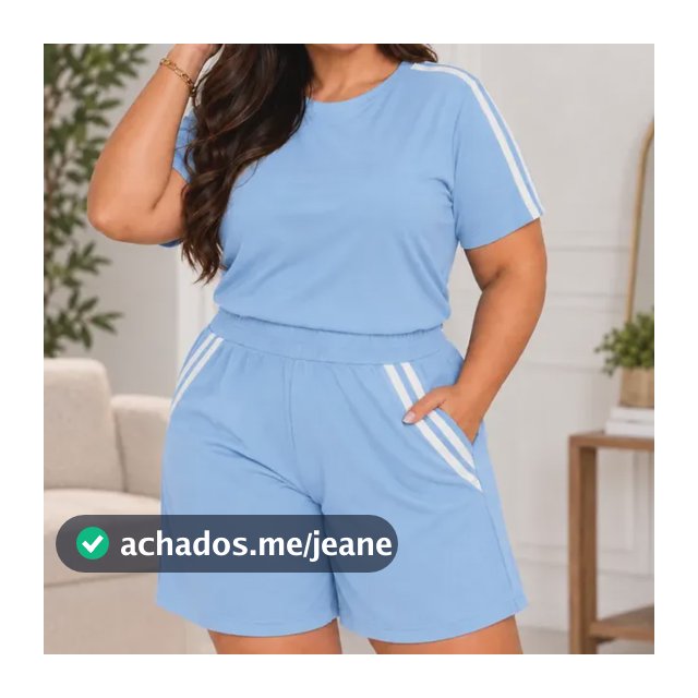 Conjunto Plus Size Feminino Short E Blusa Look Verão