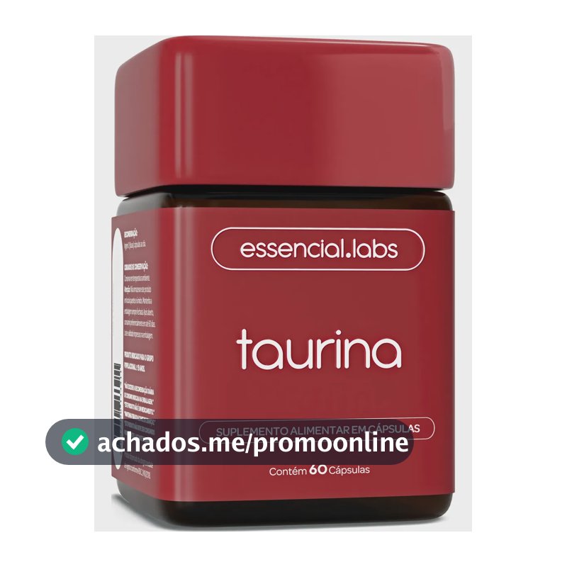 TAURINA com 1000mg por Dose - Fórmula Exclusiva com Máxima Concentração e Absorção - 60 Cápsulas