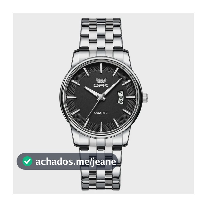 Relógio De Pulso Opk 6045 Com Corria De Aço Inoxidável Fondo Preto
