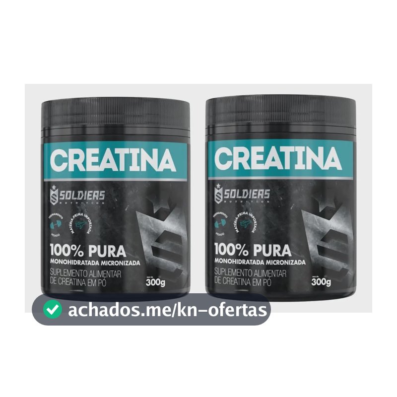 Kit: 2 Creatina Pote 300g 100% Pura Soldiers Nutrition Treino Performance Fortalecimento