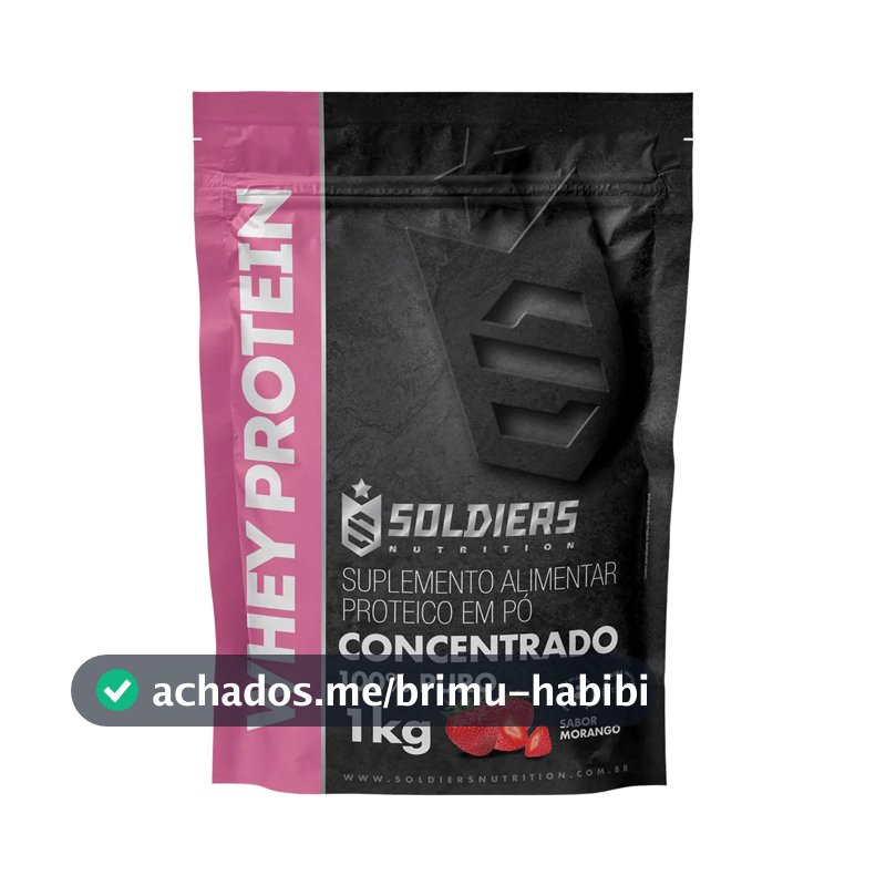 Whey Protein Concentrado 1Kg Sabor Morango Soldiers Nutrition