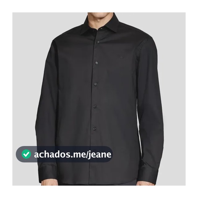 Camisa Aramis Slim Tricoline Algodão Manga Longa Preto