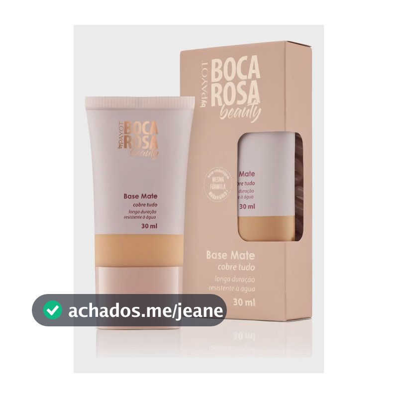 Base Líquida Payot Boca Rosa Beauty Mate Tom 6-Juliana 30mL Alta Cobertura