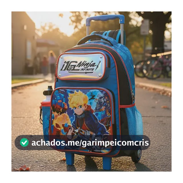 Mochila Infantil Escolar Rodinha Carrinho Ninja Grande