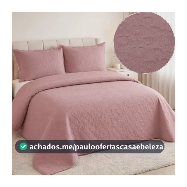 Kit Colcha Cobre Leito Matelado Liso King 3 Peças 150 Fios