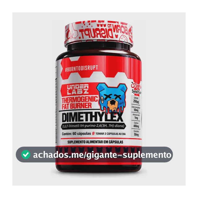 Under Labz Termogênico Cafeína Dimethylex Cápsula Sem Sabor