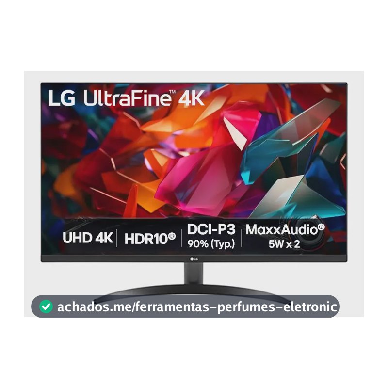 Monitor LG UHD 4K - Tela de 32", 4K, DCI-P3 90%, HDMI, Display Port, HDR10, AMD Free Sync. Dynamic Action Sync, Black Stabilizer, MaxxAudio, UltraHD, Preto- 32UR500K