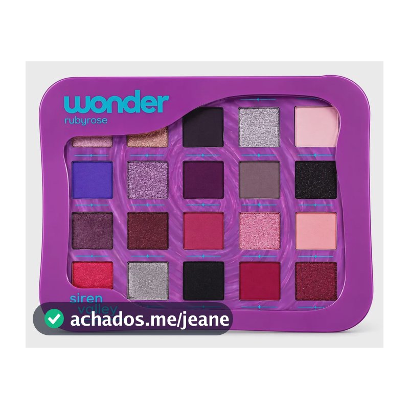 Paleta De Sombras Siren Valley Linha Wonder Ruby Rose 20 Cores Alta Pigmentação - G|owgo Makes