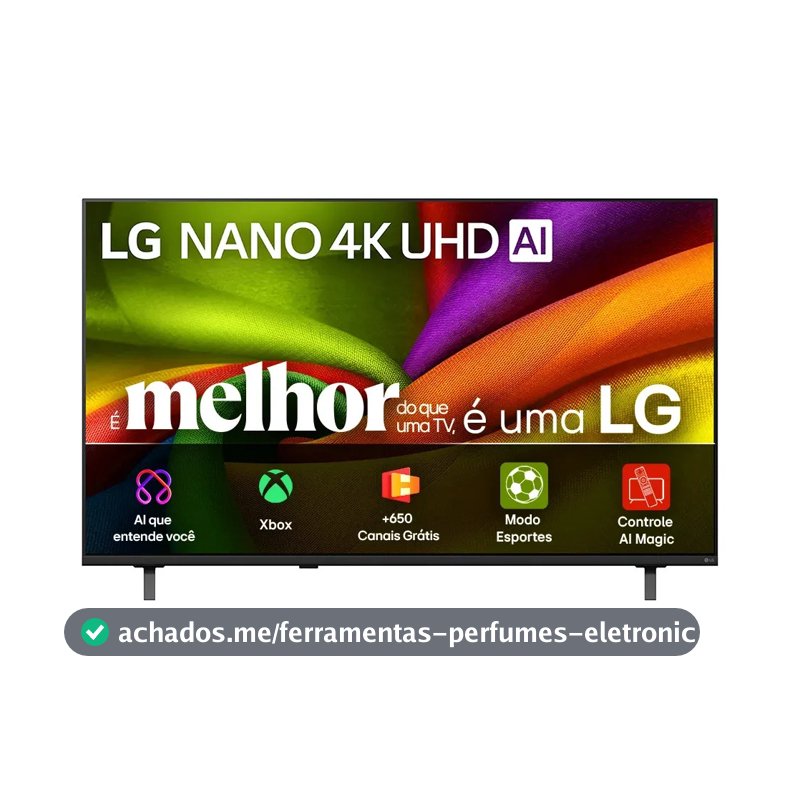 Smart TV 4K 85" LG NANO UHD AI NU855 2026 Processador α7 Ger9 HDR10 Xbox Bluetooth Wi-Fi AI Search Google Gemini webOS 26 - 85NU855BPSA