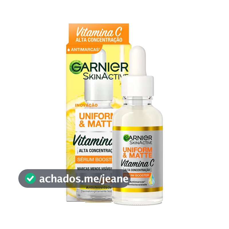 Sérum Facial Antimarcas Vitamina C, Niacinamida e Ácido Salicílico Reduz Marcas Visivelmente Controla Oleosidade com Efeito Matte, Hidrata e Uniformiza a Pele Uniform & Matte Garnier 30ml