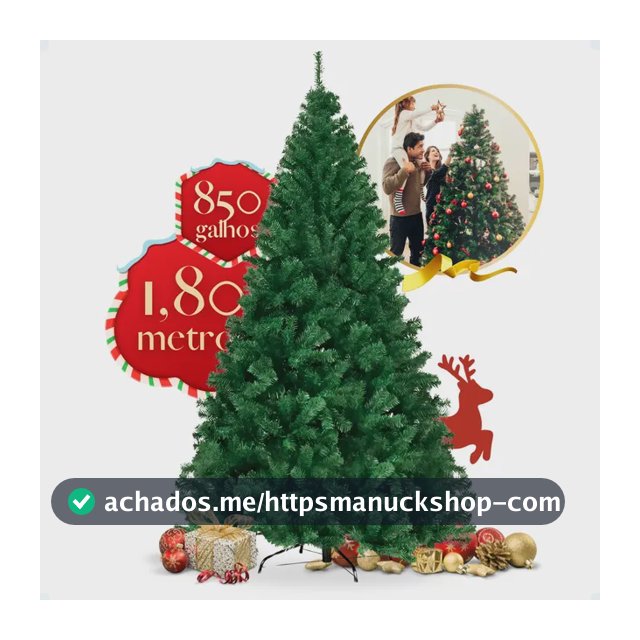 Árvore De Natal 1,80 Metros 850 Galhos Pinheiro Verde Luxo Cheia Grande Galho Grosso 180cm Pé De Ferro Enfance