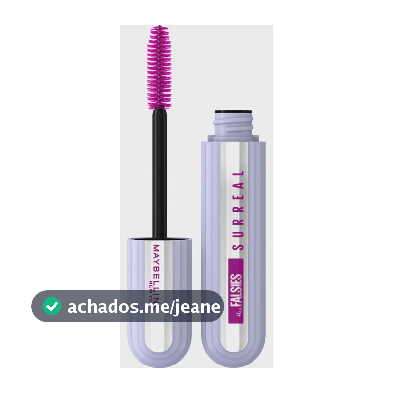 Máscara de Cílios Efeito 3D Lavável com Mix de Fibras Ultra-Longas Aplicador 6 Mil Cerdas Até 24h de Duração Volumizadora e Alongadora Cor Preta NY The Falsies Surreal Maybelline NY 10ml