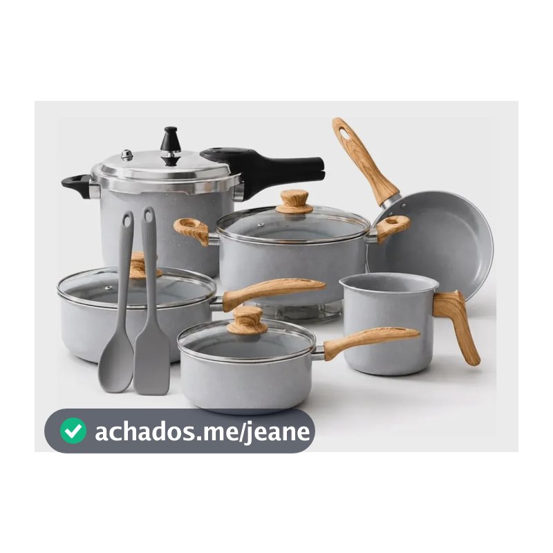 Jogo De Panela Pressão Indução Ceramic Life Brinox Gris 8pçs Cinza