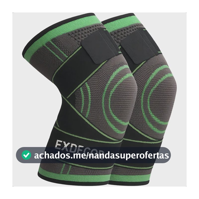 Par Joelheira Compressão Tensor Alívio Estabiliza Dores Joelho Lesão Ligamento Crossfit Ortopedica Meia Articulada Perna Marca Ex Decor