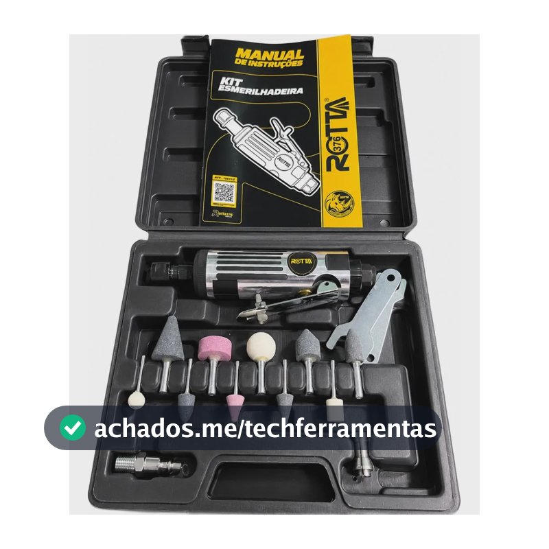 Kit Esmerilhadeira Reparo De Pneus Pneumática 24000rpm 15 Pç
