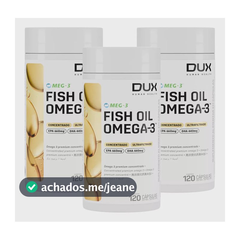 3x Ômega 3 Fish Oil Epa 660 Dha 440 Dux 120 Capsulas Sabor Sem Sabor