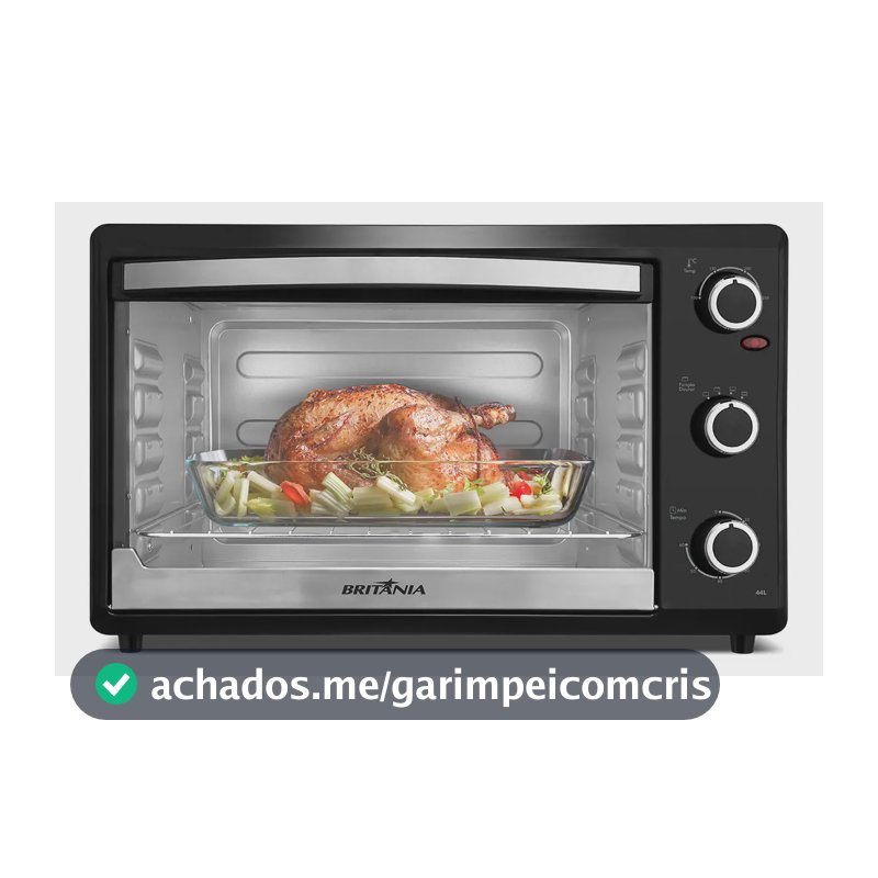 Forno Elétrico Britânia 44L Preto Dupla Resistência 1500W BFE44P 127V