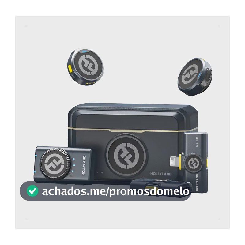Microfone Hollyland Lark M2 Duo Combo Para 2 Pessoas Preto