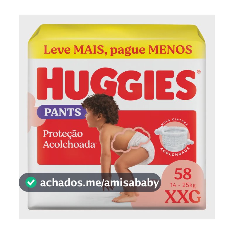 Huggies Fralda Pants Roupinha Proteção Acolchoada XXG - 58 Un