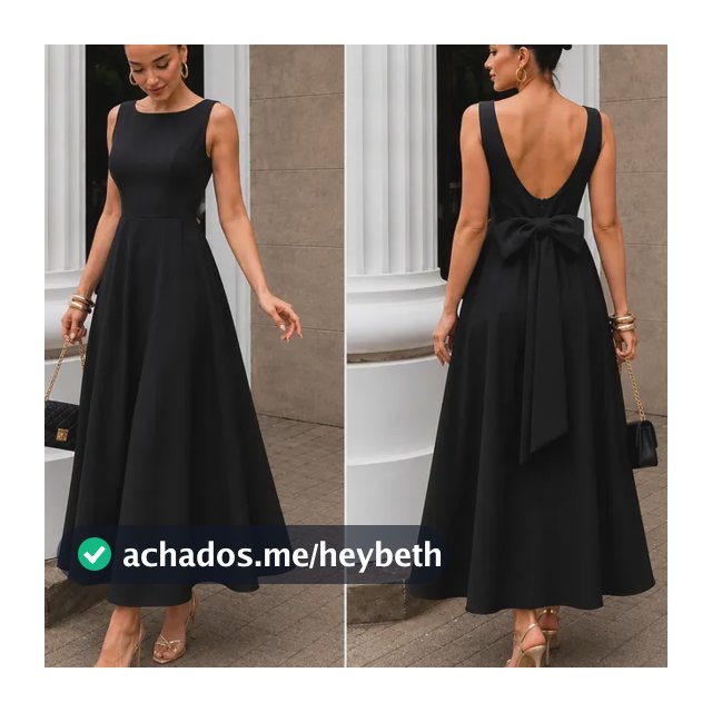 Vestido Longo Feminino Decote Canoa E Laço Alfaiataria Luxo Preto Liso G