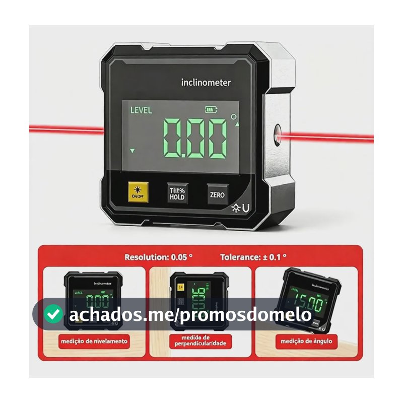 Nível Digital A Laser Com Ímãs 4 Lados - Precisão