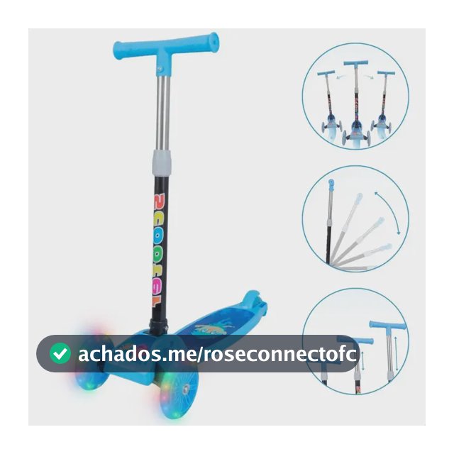 Patinete Infantil 3 Rodas com Led/Dobrável Menino/Menina