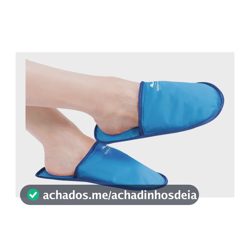 Pantufa Gel Térmica Compressa Quente Frio Dor Pés Relaxmedic Azul N/a